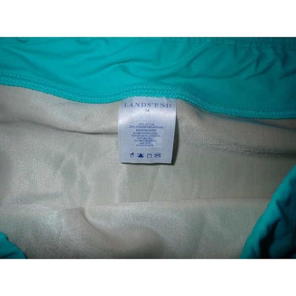 Lands' End Womens 14 Tankini Top Swim Swimsuit Aqua Green Ruffle Underwire 2pc - Picture 5 of 9